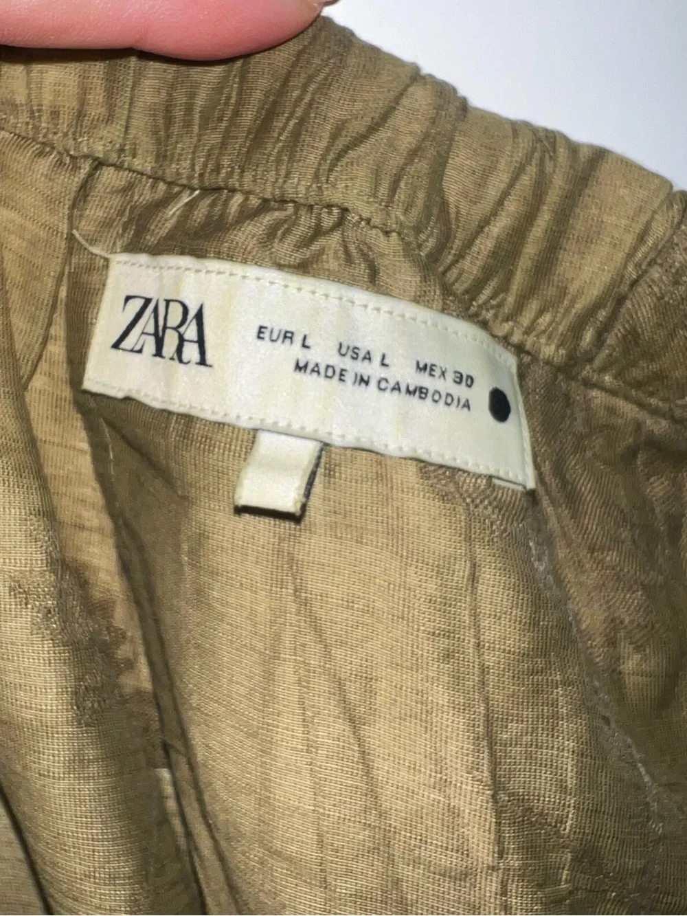 Zara Jacquard Floral Wide Leg Linen Pants